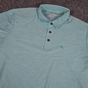 Tommy Bahama IslandZone Polo Shirt Mens‎ XL Short Sleeve Aqua Blue